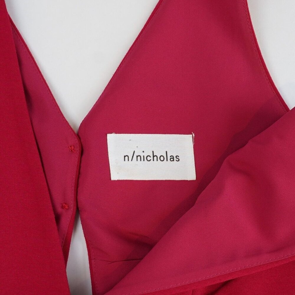 Nicholas Fuchsia Deep V Midi Dress - Size 8 - Euc - image 6